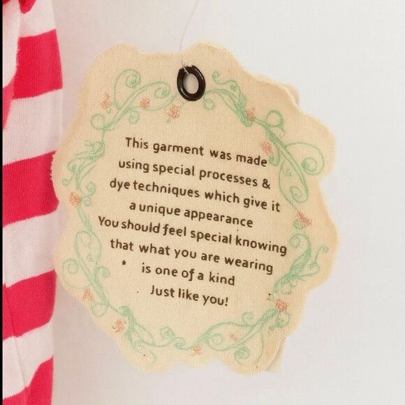 Belle du Jour Pink & White Striped Cropped Tee Shirt Women’s Size Small NWT - Picture 5 of 5